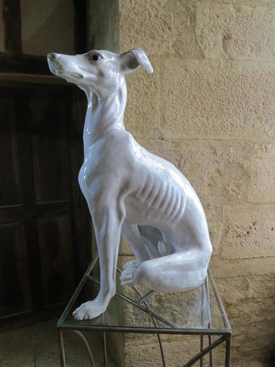 Levrier grandeur nature En Faience -photo-2