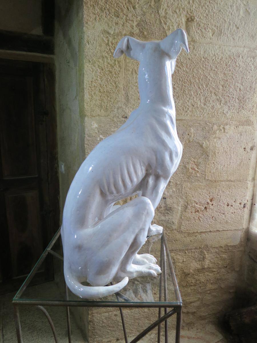 Levrier grandeur nature En Faience -photo-3