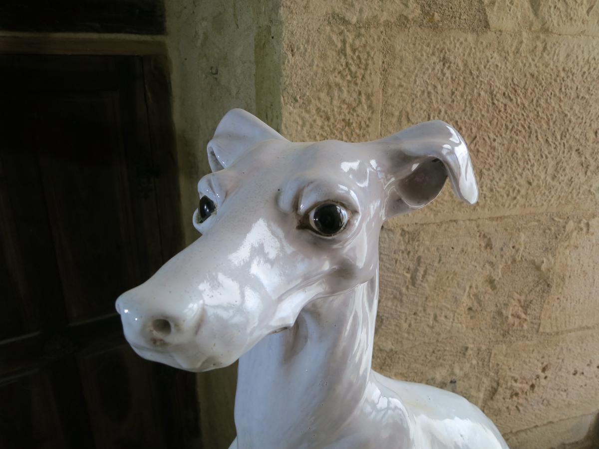 Levrier grandeur nature En Faience -photo-4