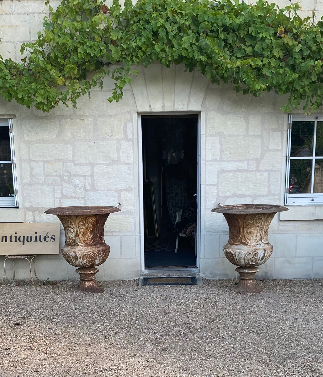 Importante paire de vases medicis, XIXeme siècle-photo-3