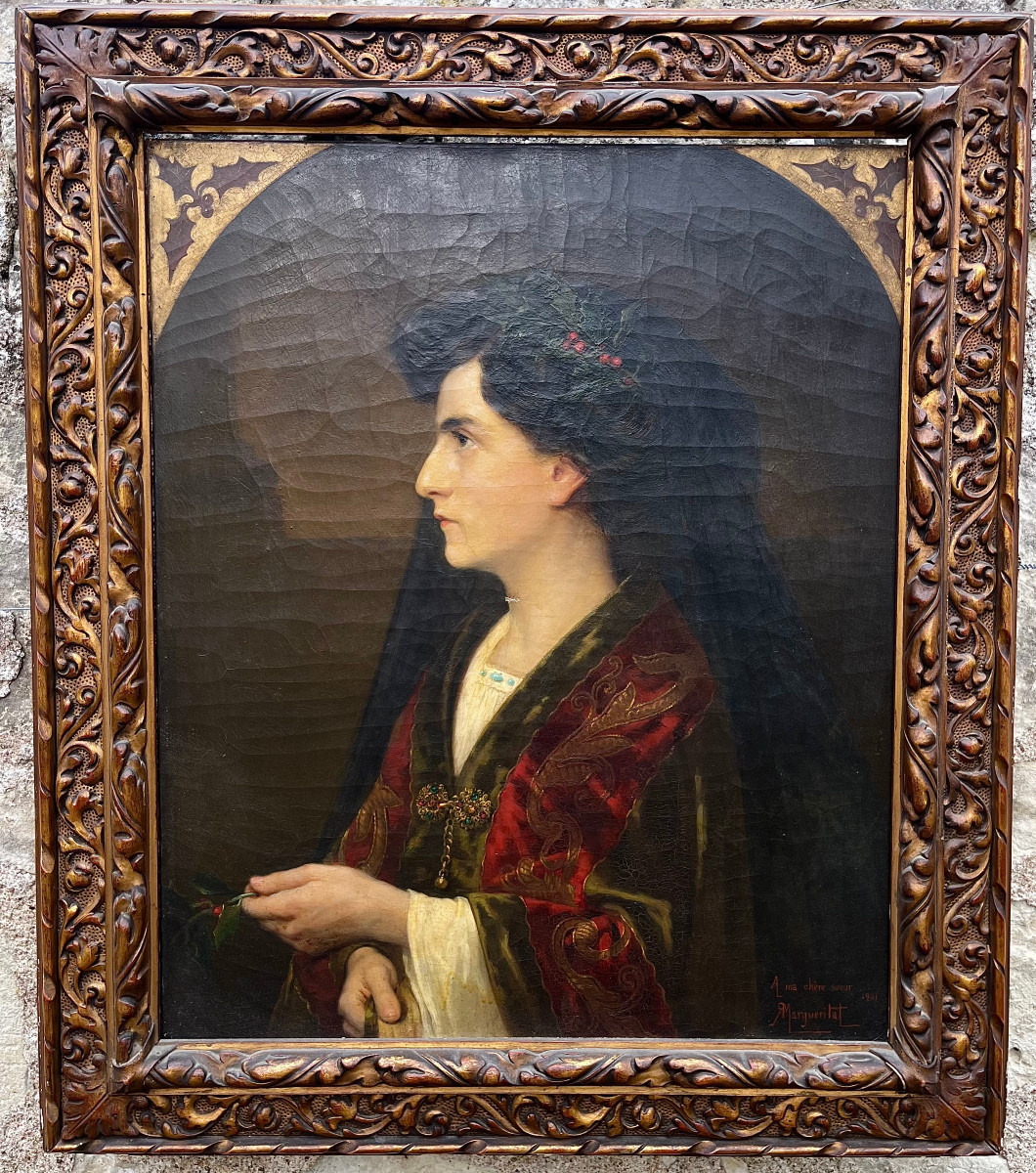 Portrait Of A Woman By René Alexandre Margueritat, Dated 1901.