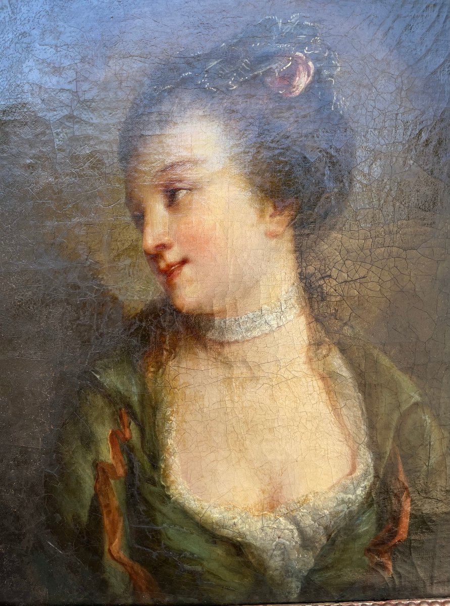 Attribué à Jean-Baptiste Le Prince, Portrait de femme-photo-2