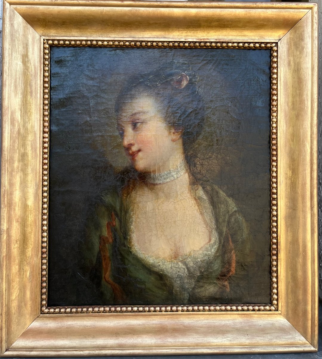 Attribué à Jean-Baptiste Le Prince, Portrait de femme-photo-4