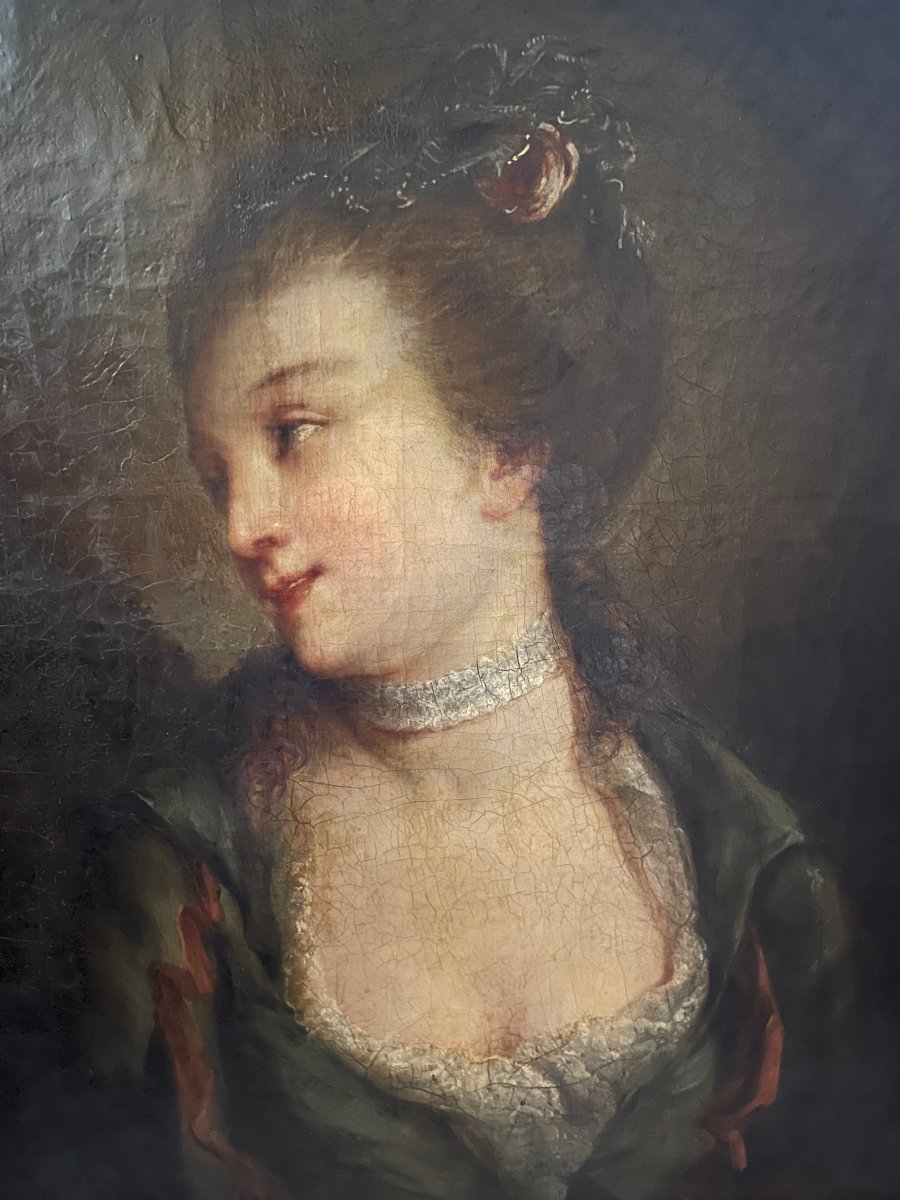 Attribué à Jean-Baptiste Le Prince, Portrait de femme