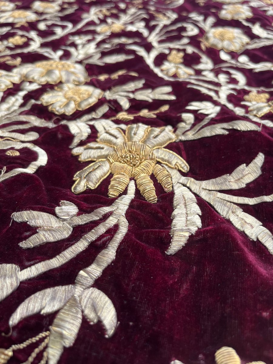 Portière, broderie, XIXeme siècle-photo-2