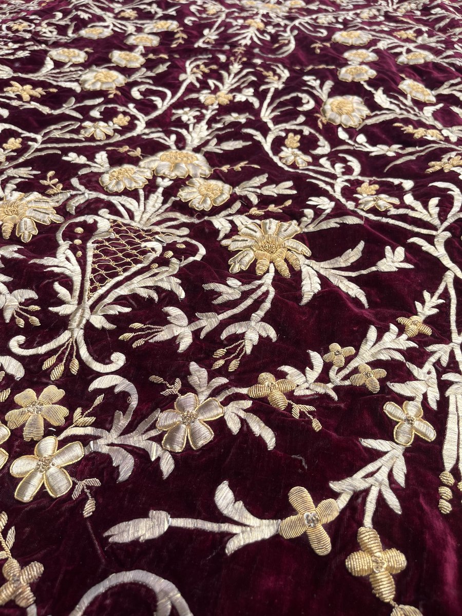 Portière, broderie, XIXeme siècle