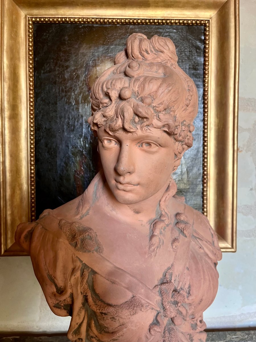 Terracotta Bust, Late 19th Century-photo-2