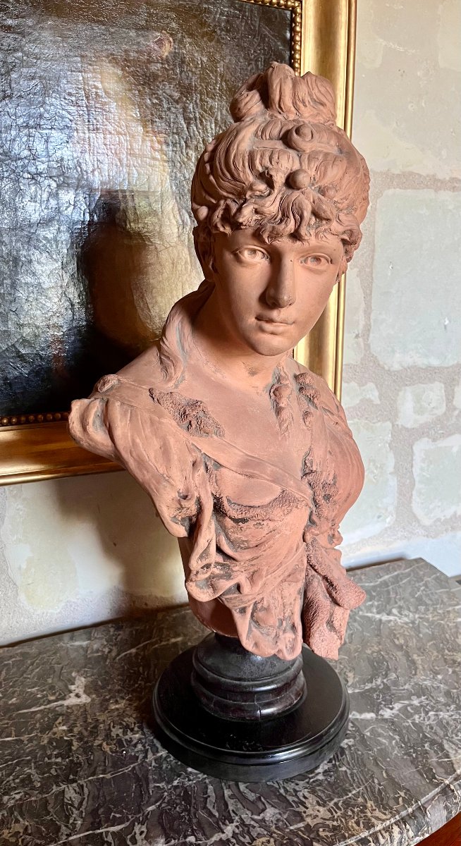 Terracotta Bust, Late 19th Century-photo-3