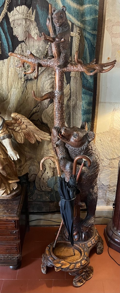 Coat Rack And Umbrella Stand, Black Forest, 19th Century-photo-2