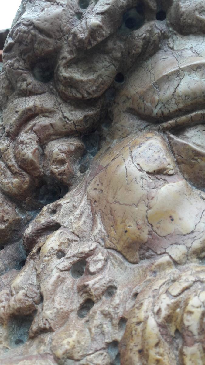 Important Sculpture Representing Zeus In Yellow Marble Of Siena-photo-3
