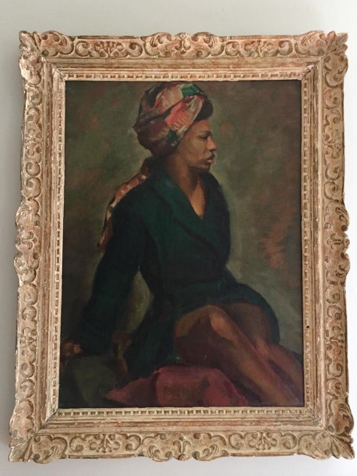 Portrait Africaine De Profil Huile Sur Toile