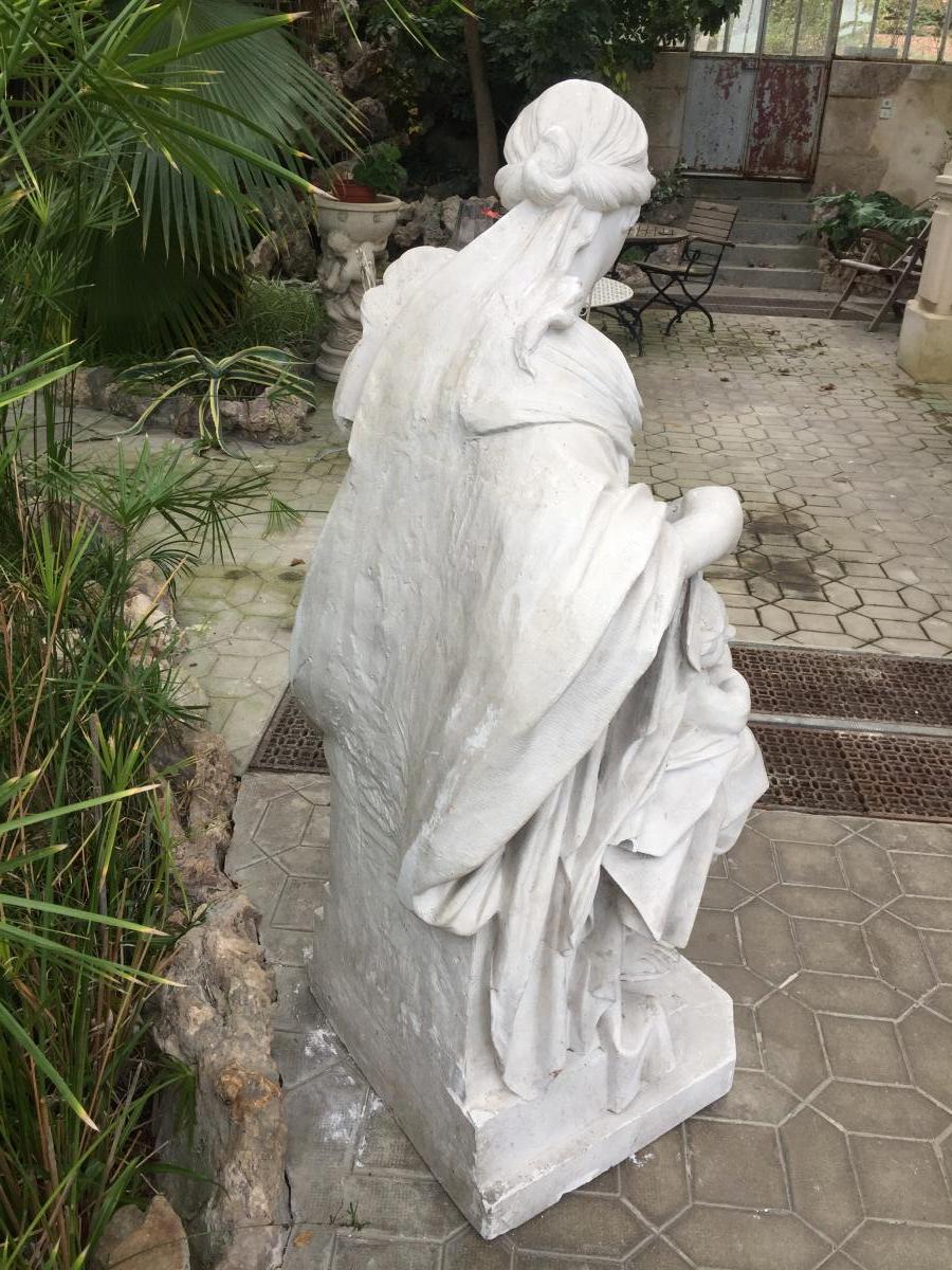 Grande Vierge à l'Enfant En Plâtre-photo-1