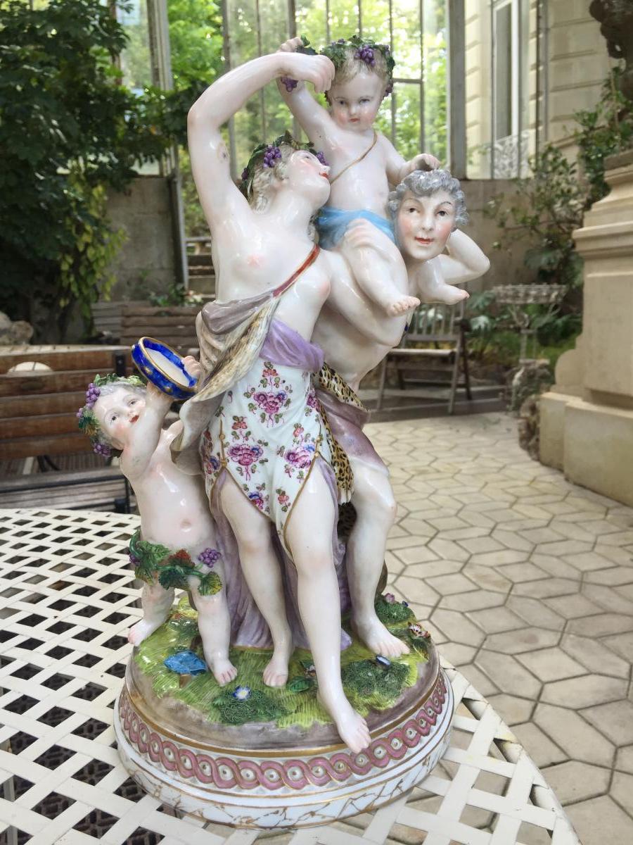 Groupe En Porcelaine De Saxe Fin 19eme