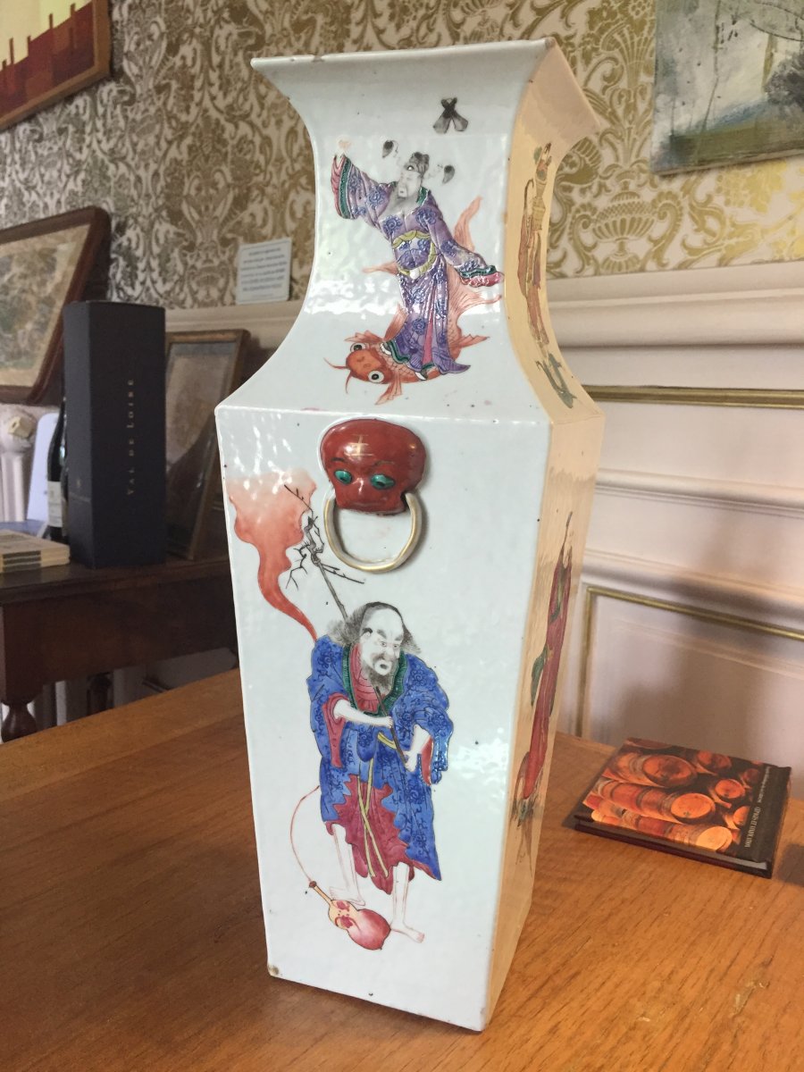 Vase Quadrangulaire En Porcelaine De Chine-photo-4