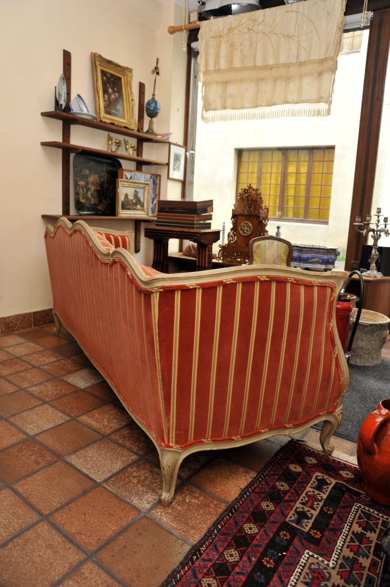 Canapé Banquette Sofa De Style Louis XV-photo-3