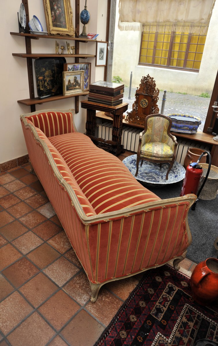 Canapé Banquette Sofa De Style Louis XV-photo-4