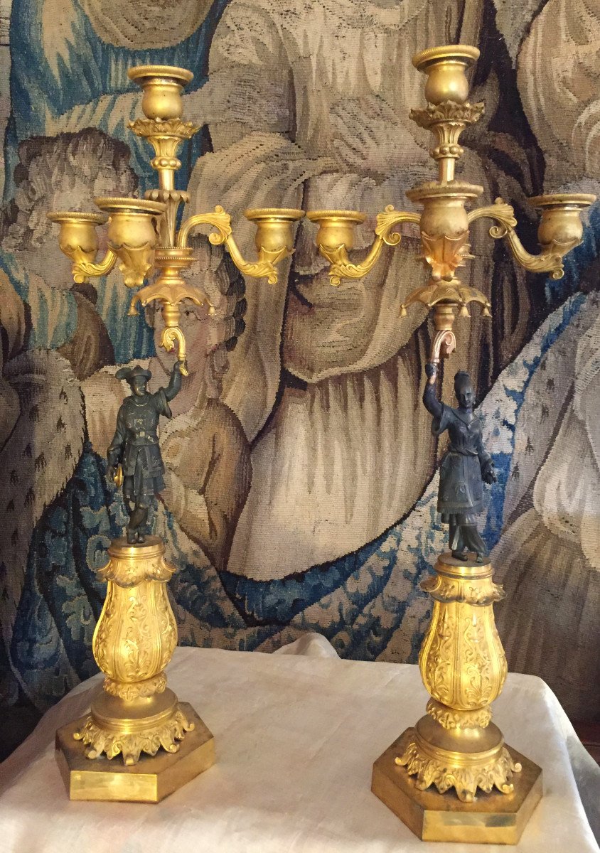 Paire De Candélabres d'époque Charles X-photo-2
