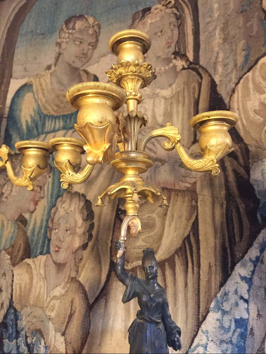 Paire De Candélabres d'époque Charles X-photo-3