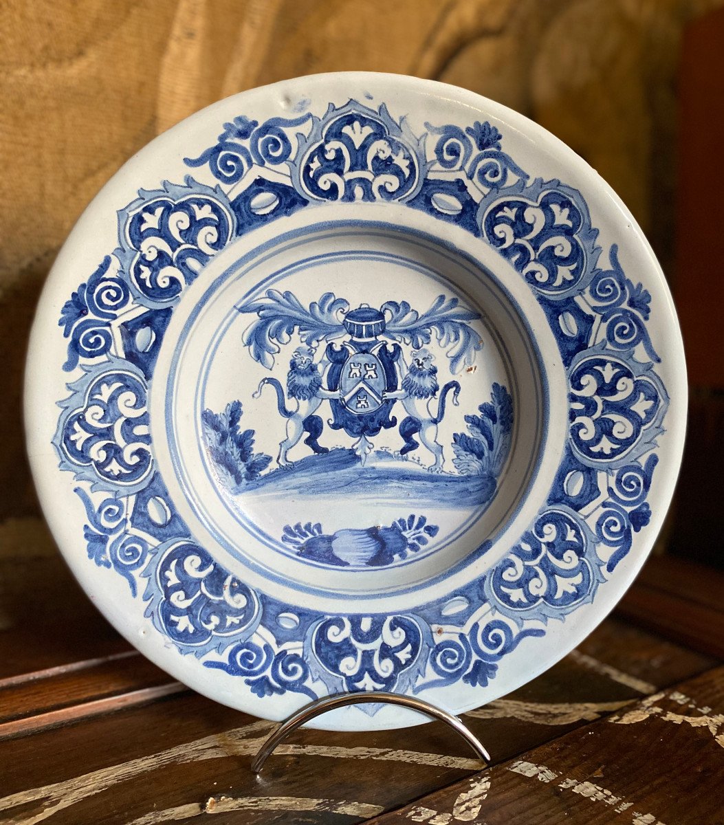 Dish A La Cardinal In Earthenware From Nevers, Late Seventeenth Century