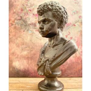 Buste d&#039;Enfant En Fonte De Fer XIXeme Si&egrave;cle
