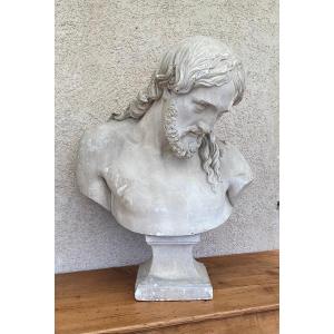 Important Plaster Bust Of Christ By Jean-baptiste Barré