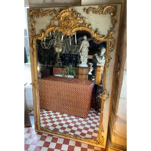 Important Miroir De Boiserie, XVIIIeme Siècle