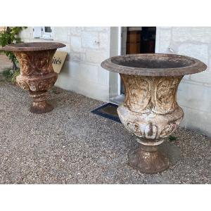 Importante paire de vases medicis, XIXeme siècle