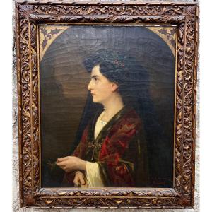 Portrait de Femme par René Alexandre Margueritat, daté 1901.