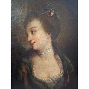 Attribué à Jean-Baptiste Le Prince, Portrait de femme