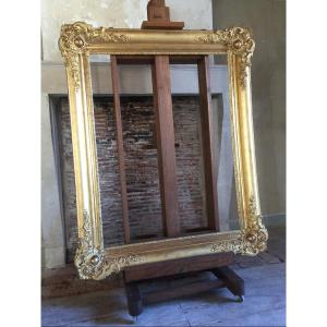 Large Frame In Golden Wood, XIXth Century