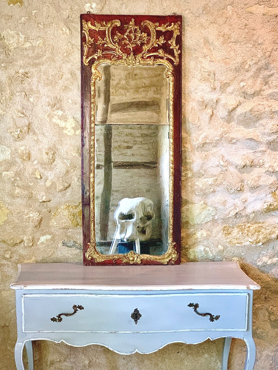 Miroir De Boiserie Provençal Dit D’entre Deux , époque XVIII ème -photo-2