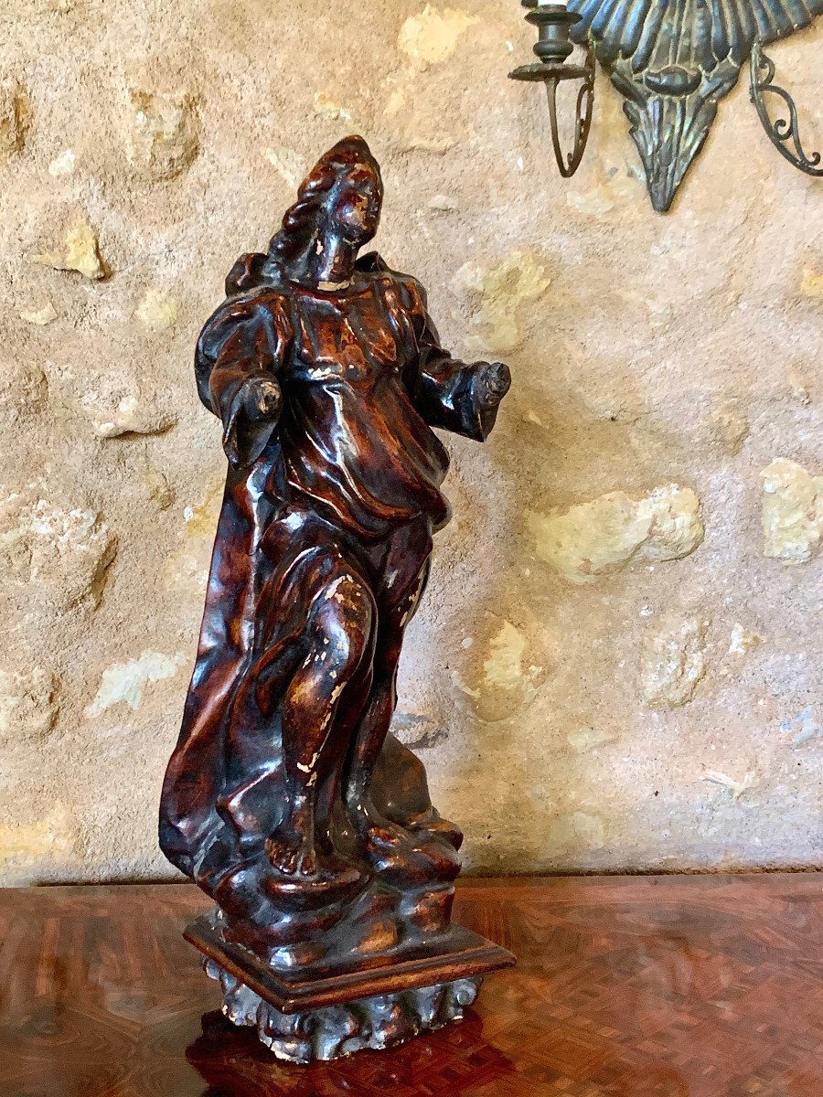 Statue d'Un Ange En Cartapesta Ou Papier Mâché . XVIII ème