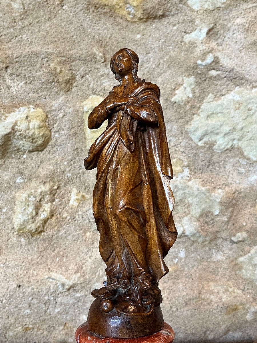 Virgin Slaying The Serpent, In Lime, Flemish School, Late 17th-early 18th Century -photo-4