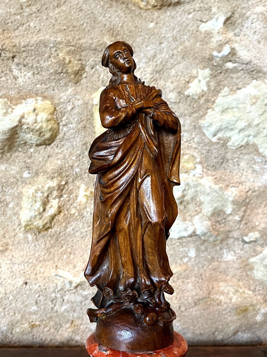 Virgin Slaying The Serpent, In Lime, Flemish School, Late 17th-early 18th Century 
