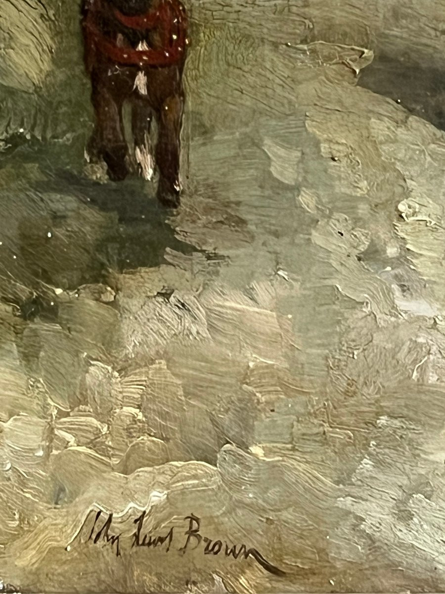 Tableau , Cavalière  En Amazone , Huile Sur Toile  Signée John Lewis Brown ( Jean Louis Brown )-photo-4