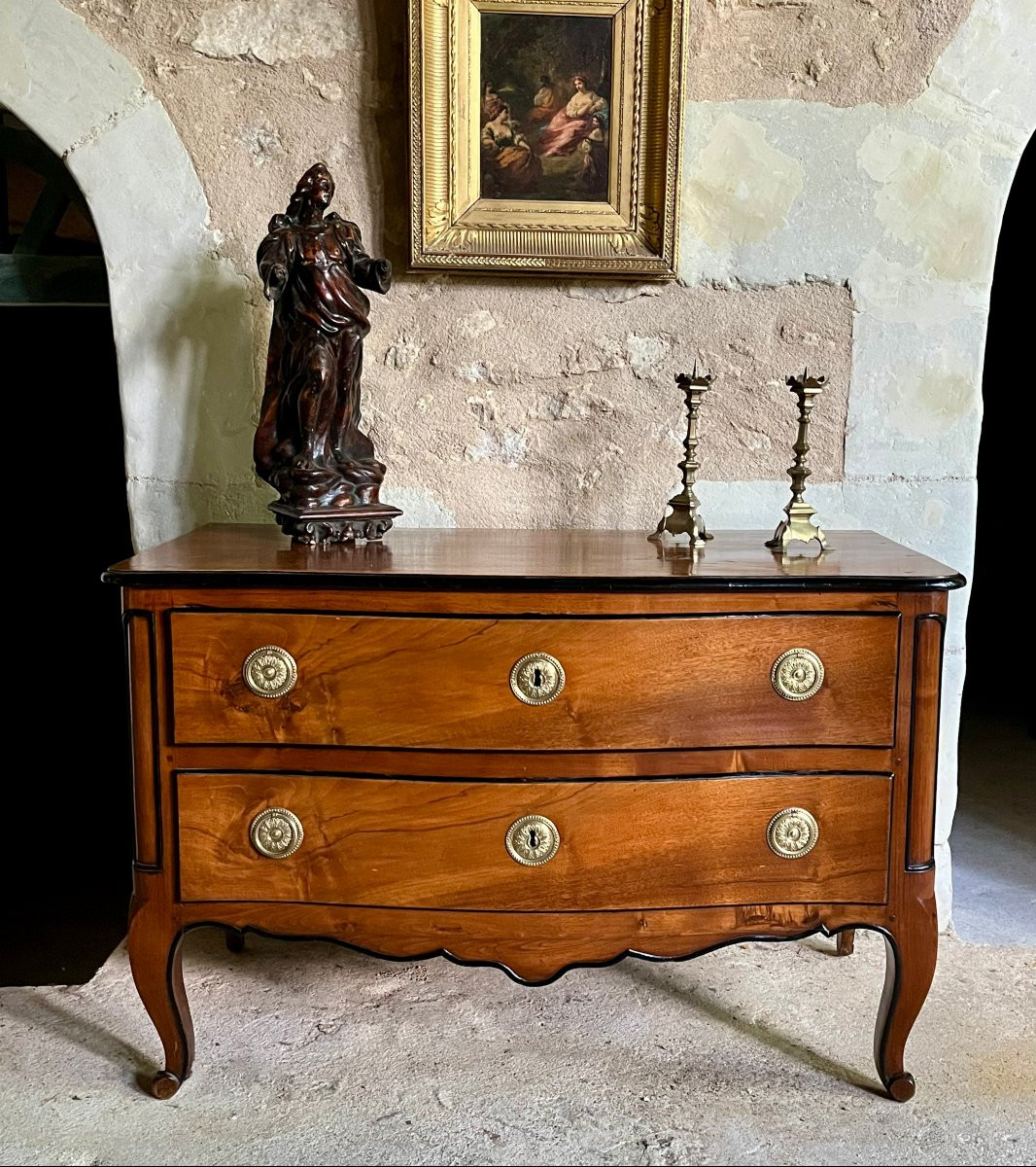 Walnut Chest Of Drawers, Jean-françois Hache. 18th Century. -photo-2