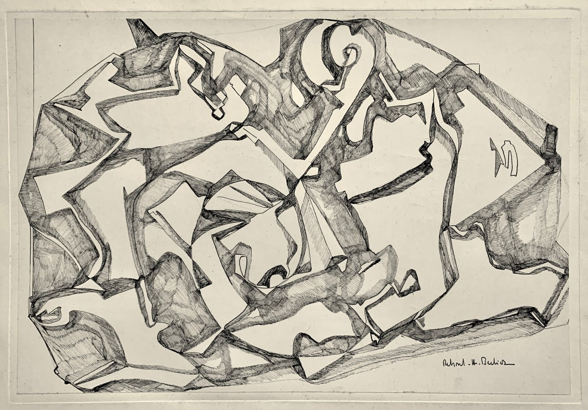 Catherine Reboul Berlioz (1942-2010) . Encre sur papier . Dessin . -photo-2