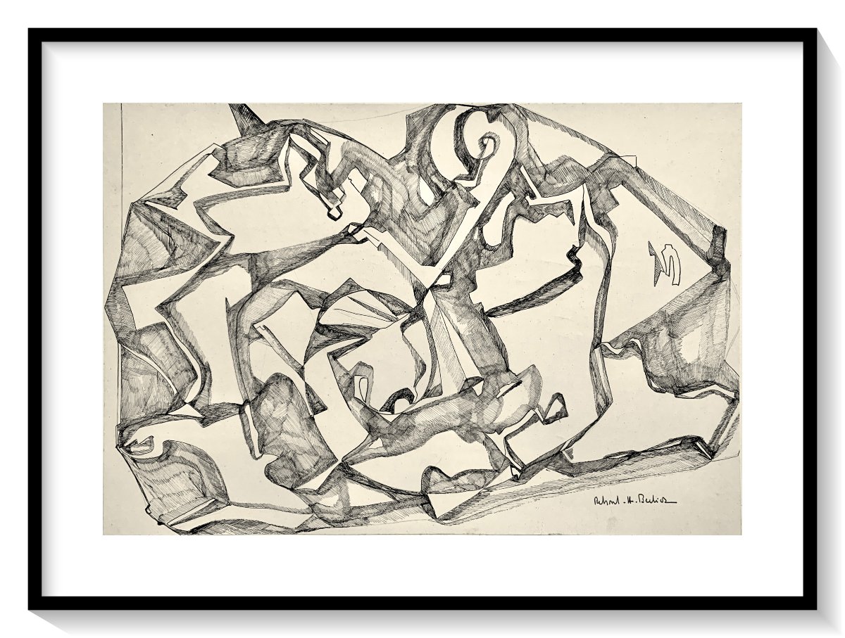 Catherine Reboul Berlioz (1942-2010) . Encre sur papier . Dessin . -photo-3