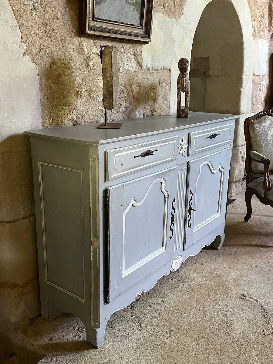Buffet en bois peint d’époque XVIII ème -photo-2