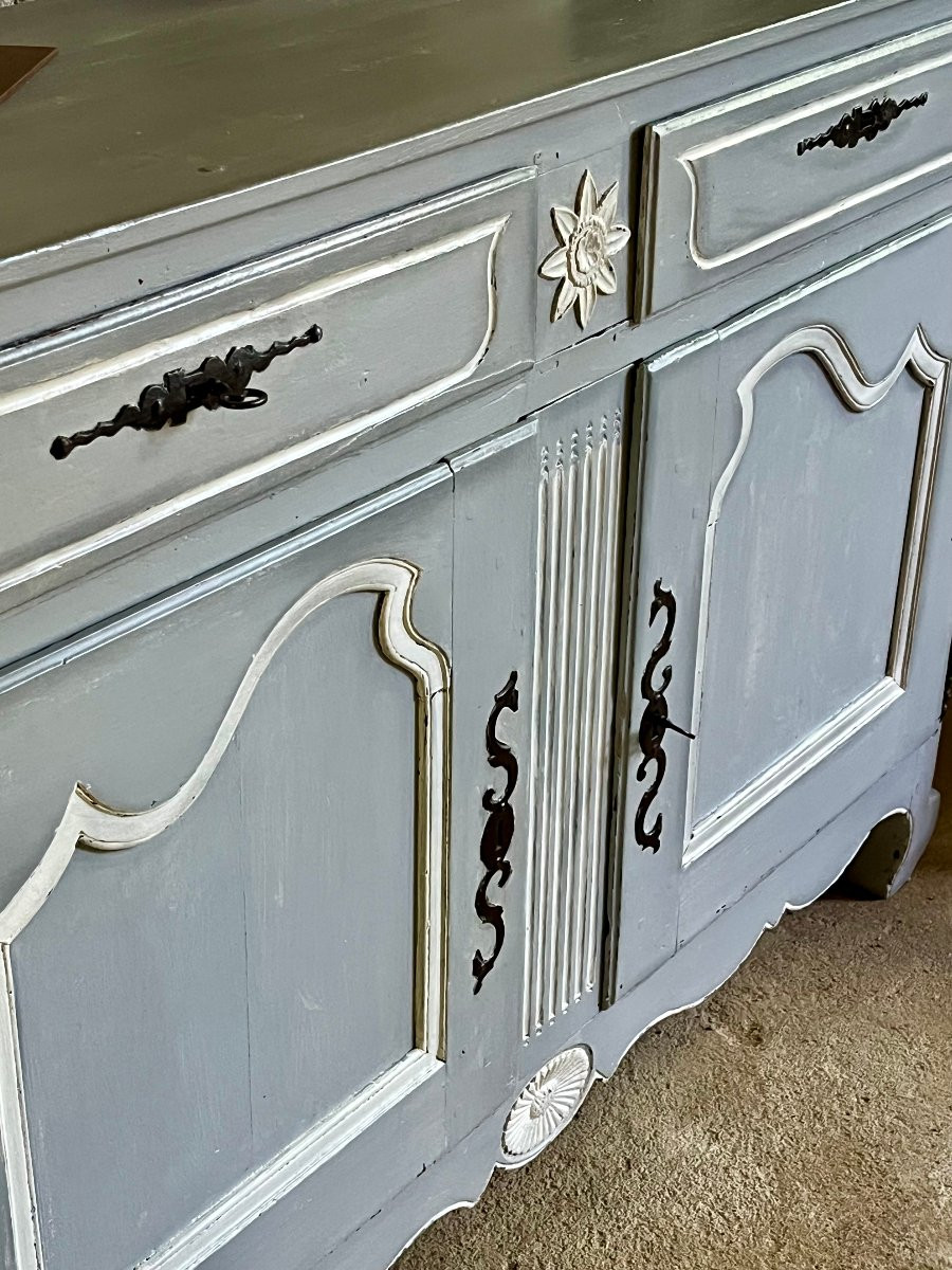 Buffet en bois peint d’époque XVIII ème -photo-4