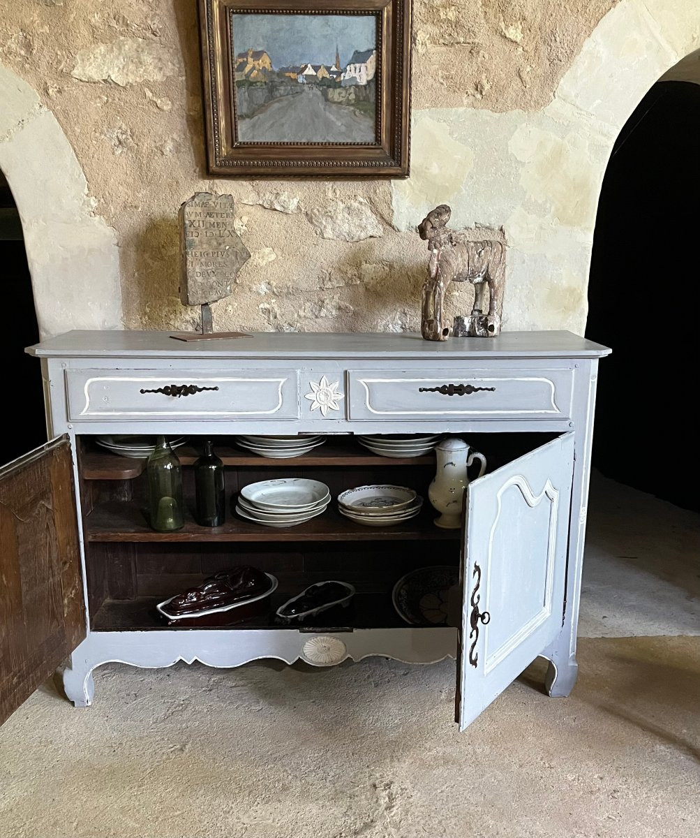 Buffet en bois peint d’époque XVIII ème -photo-1