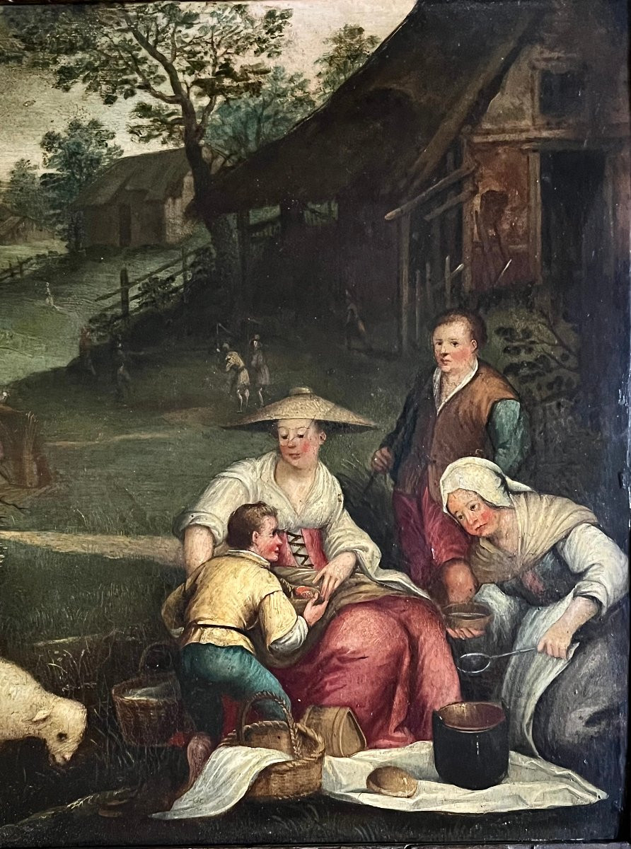 Huile sur cuivre , début XVII ème . Suiveur de Jacopo Bassano-photo-4