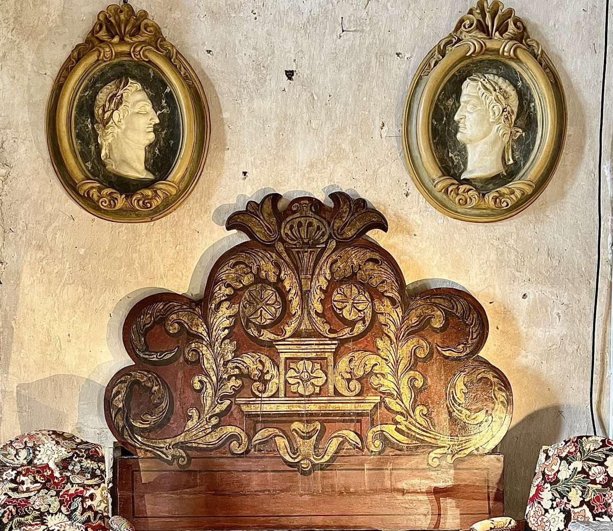 Headboard, Painted Panel, 18th Century -photo-2