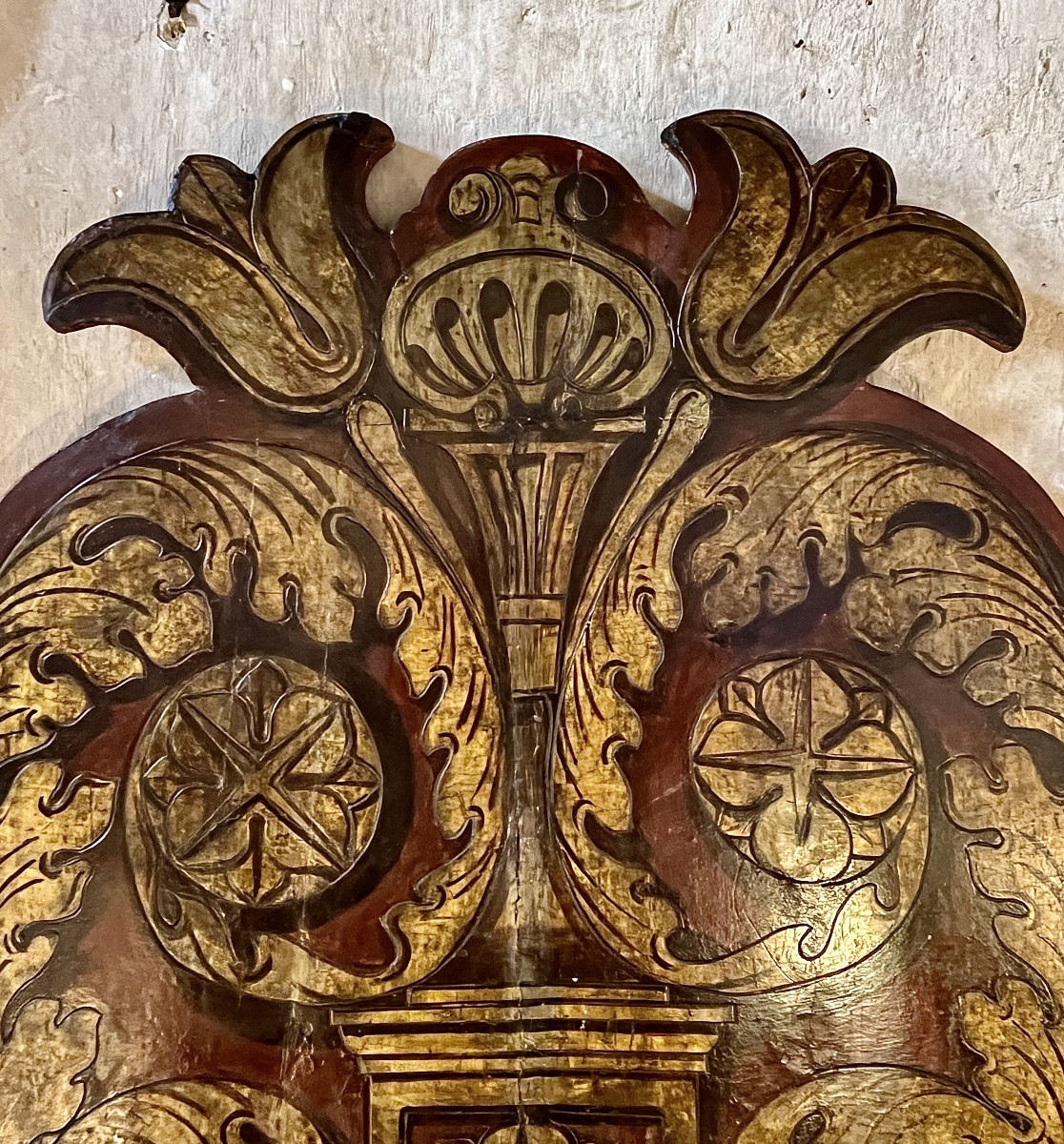 Headboard, Painted Panel, 18th Century -photo-3