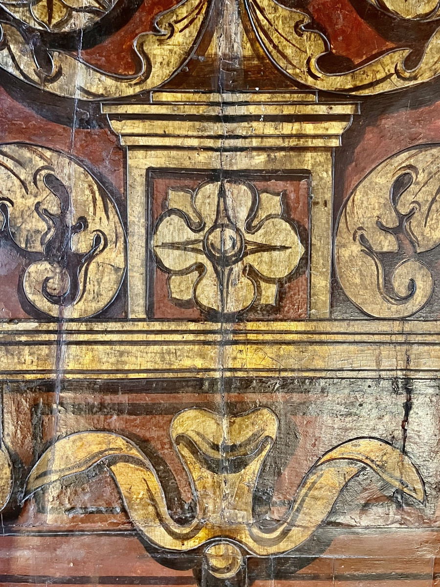Headboard, Painted Panel, 18th Century -photo-2