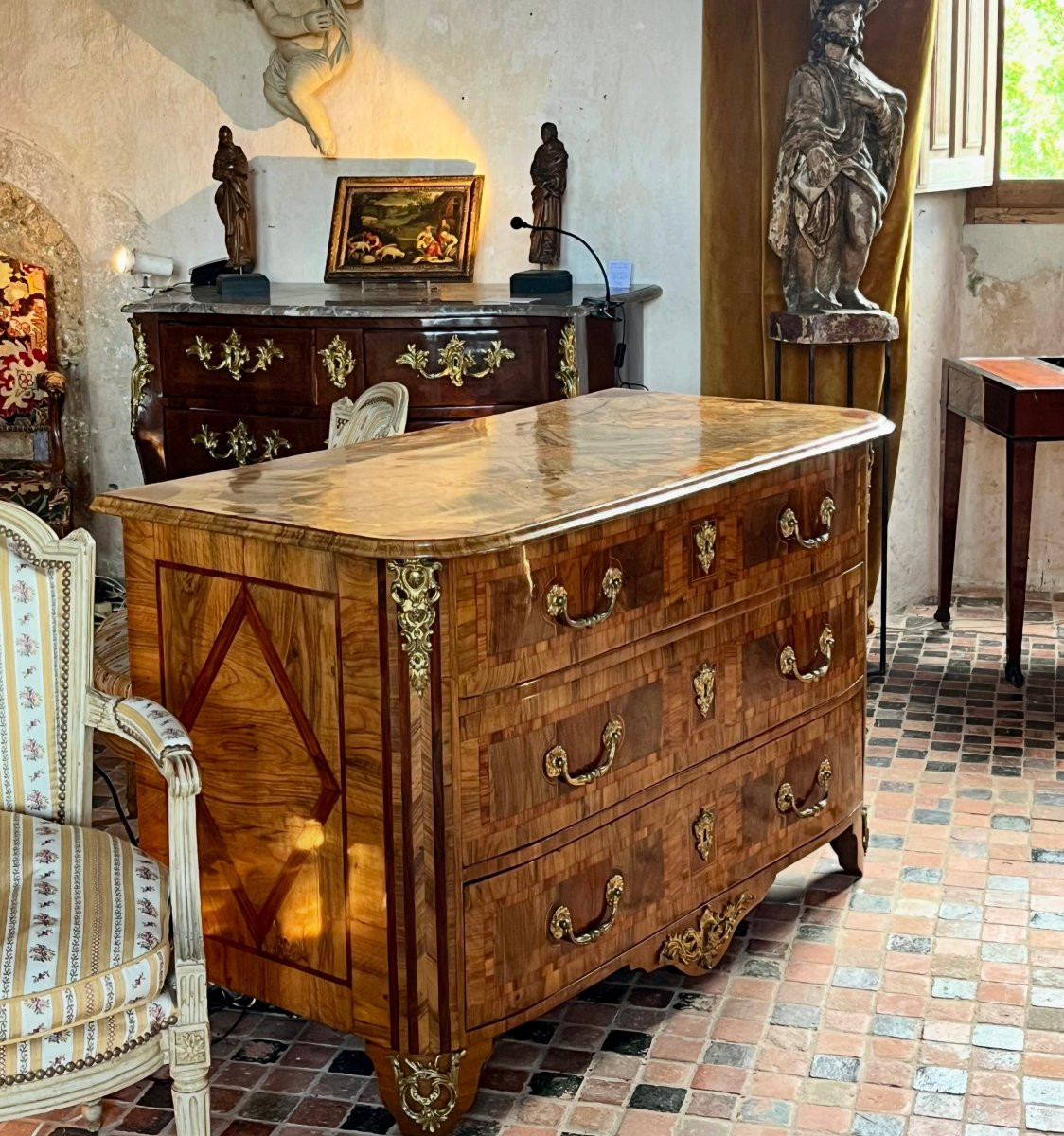 Louis XIV Period Chest Of Drawers From Dauphiné In Olive Wood Marquetry -photo-2