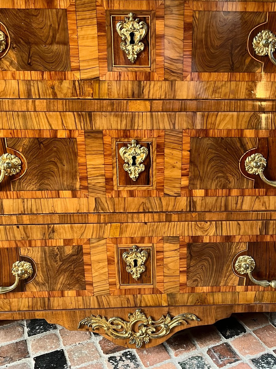 Louis XIV Period Chest Of Drawers From Dauphiné In Olive Wood Marquetry -photo-3