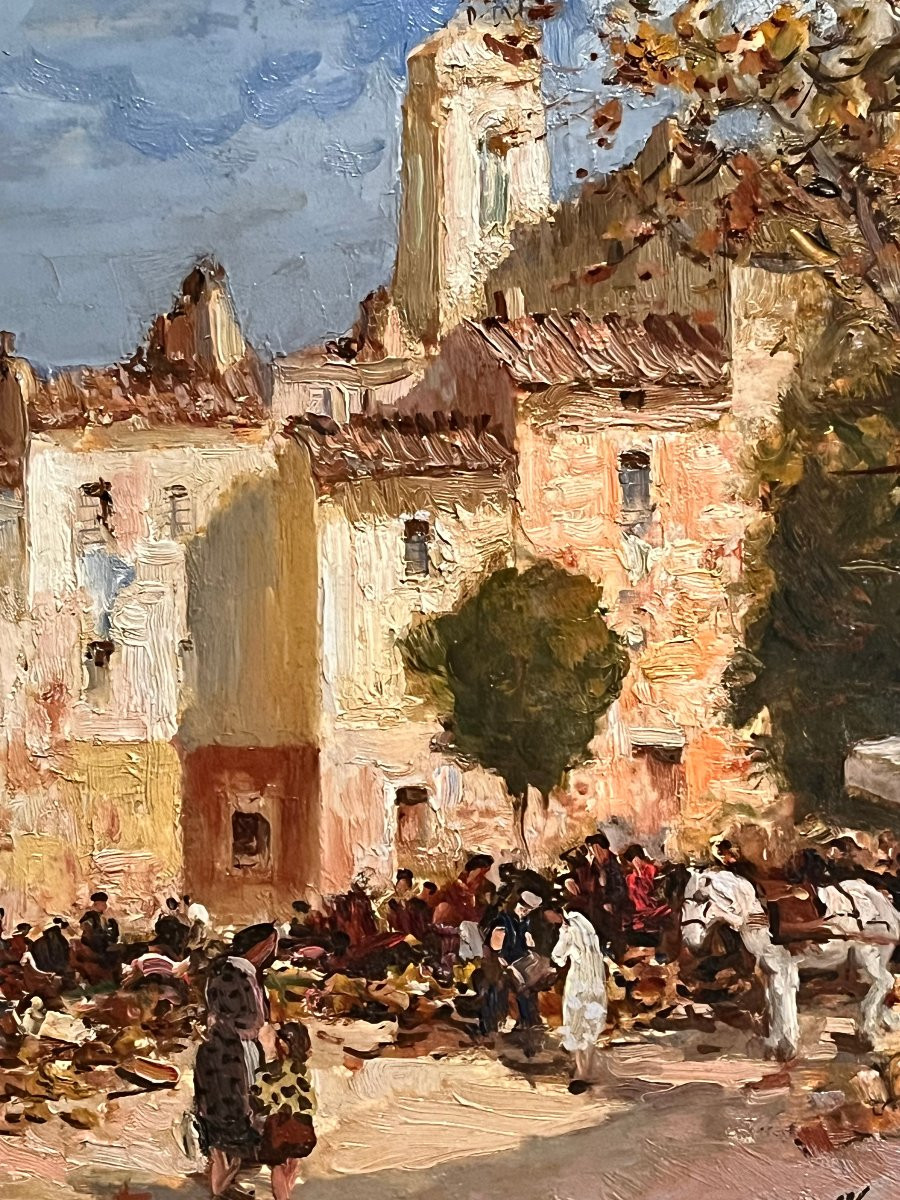 Mério Ameglio (1897 - 1970) Market Scene In The South-photo-4