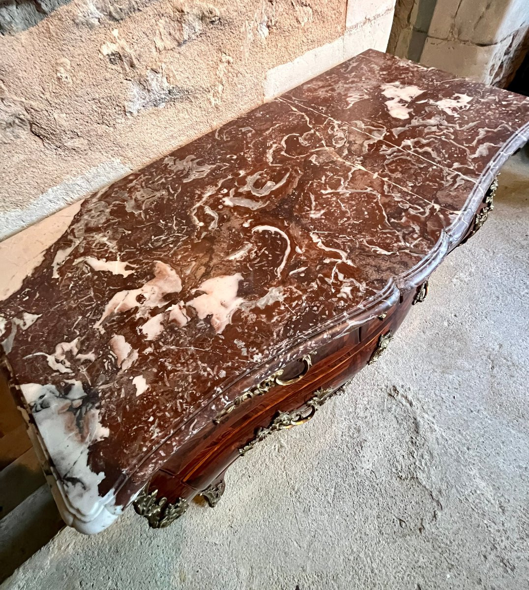 Commode galbée en palissandre , fin Régence début Louis XV , estampillée de François Fleury -photo-4