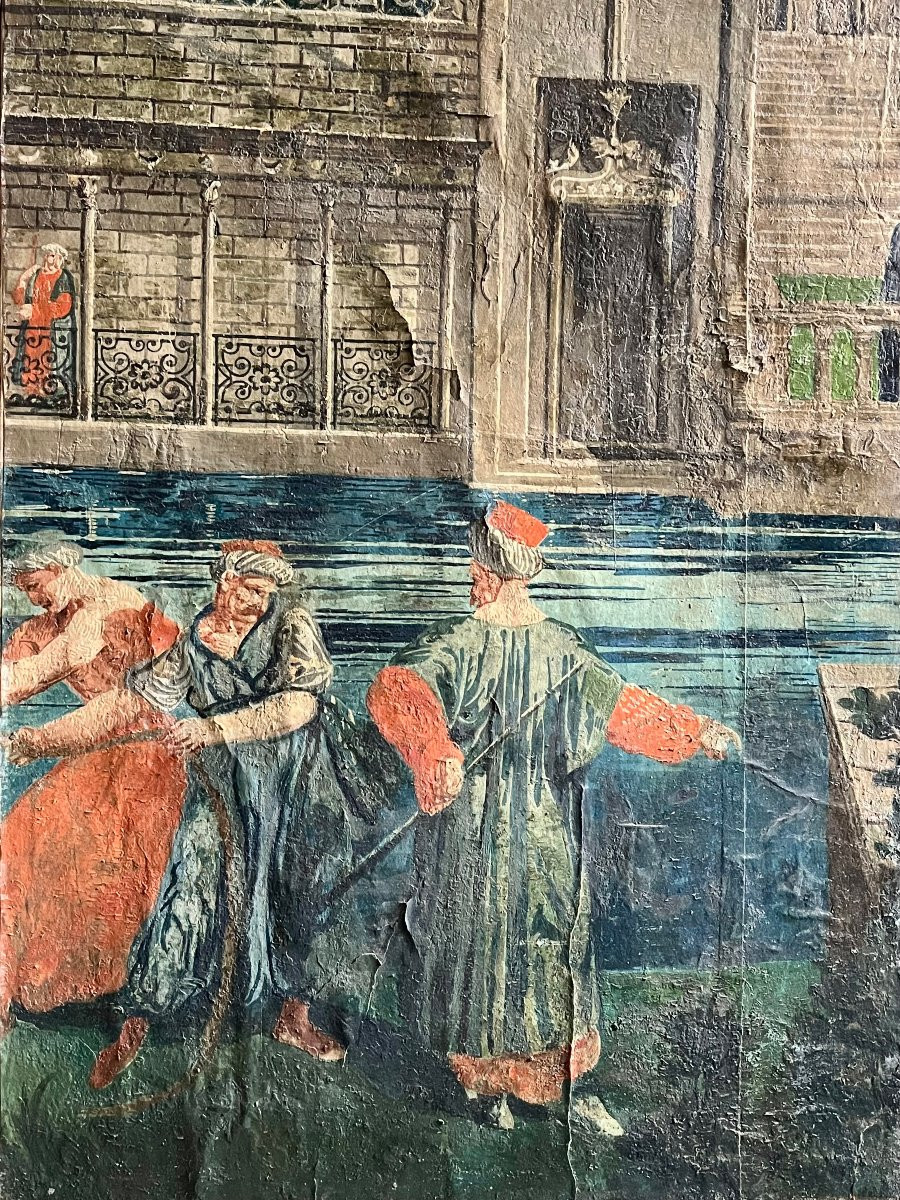 Les rives du Bosphore . Paravents , papier peint  Dufour . XIX ème siècle-photo-3